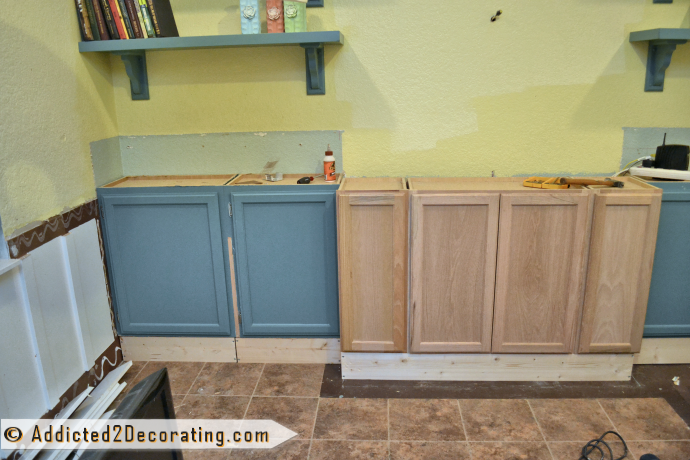 DIY built-in cabinets and bookcase - step 2