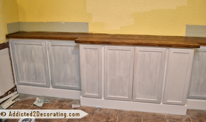 DIY built-in cabinets and bookcase - primed painted 2