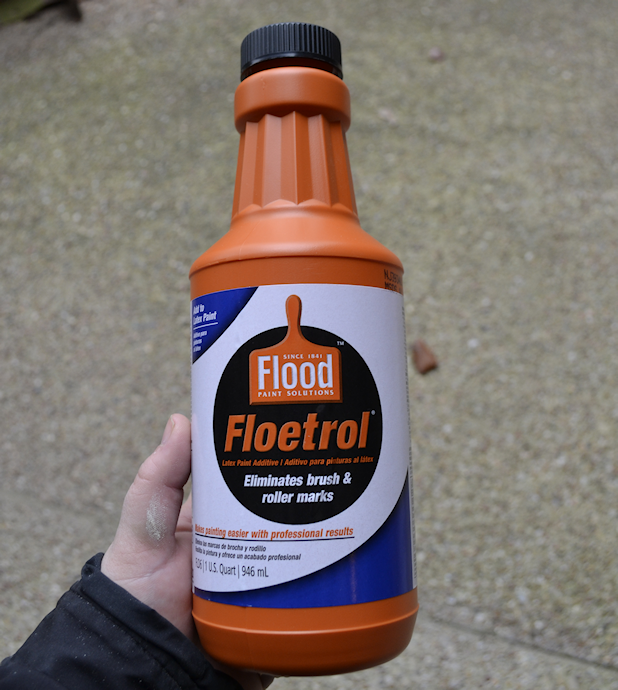 Floetrol paint conditioner - use with latex paint to get a smooth finish without brush strokes