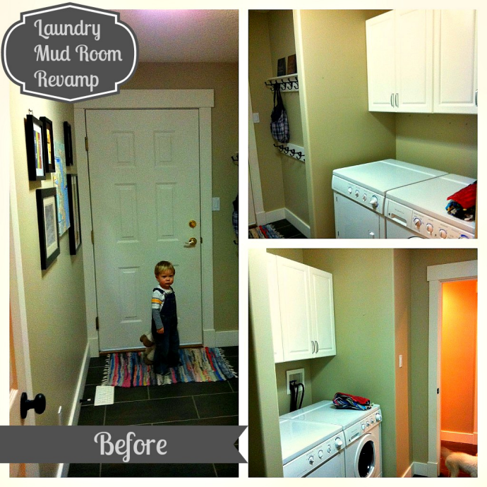 laundry room makeover - before, from The Happy Housie