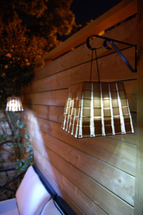 Outdoor project - make hanging outdoor lanters from baskets, from The Art Of Doing Stuff