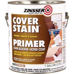 Use Zinsser Oil-Based Cover Stain for priming cabinets before painting