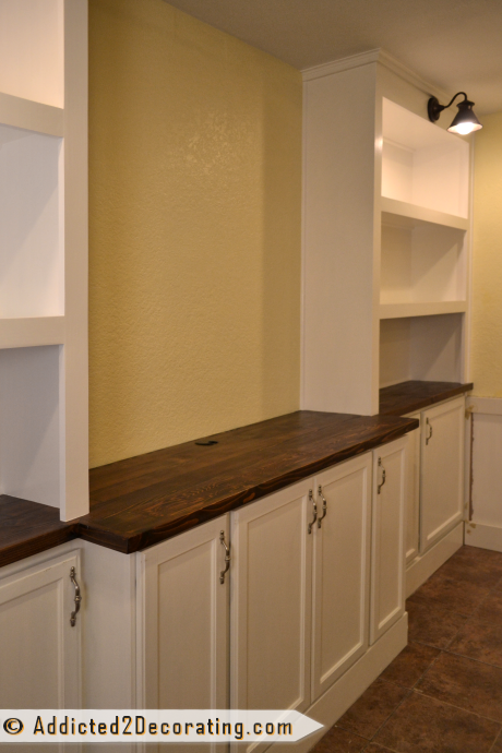 DIY built-in cabinets and wall bookcase