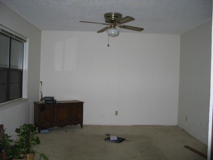 Condo living room before the built-ins were installed