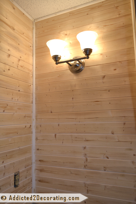 Wood planked walls caulked - 1