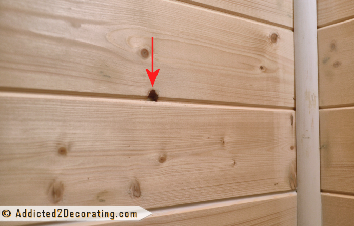 Wood planked walls caulked - 3