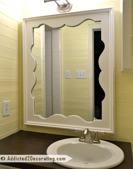 DIY mirror frame with scalloped design, from Addicted2Decorating.com