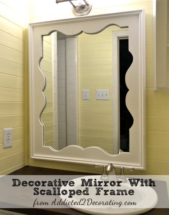 DIY Mirror Frame with Scalloped Design, from Addicted2Decorating.com