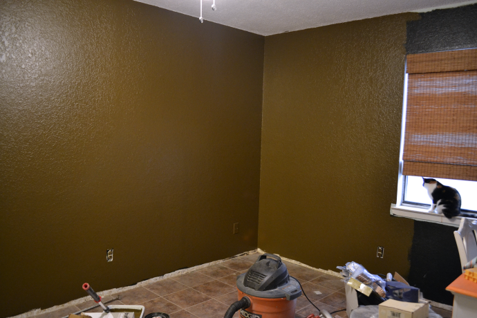 brown walls