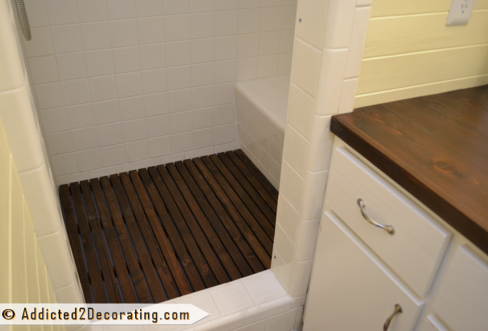 DIY Removable Cedar Shower Mat
