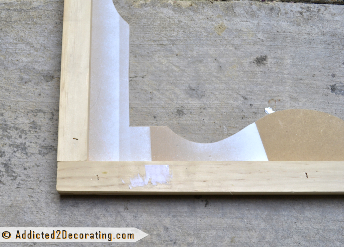 How to make a DIY mirror frame with scalloped design - no need to miter the corners on the back