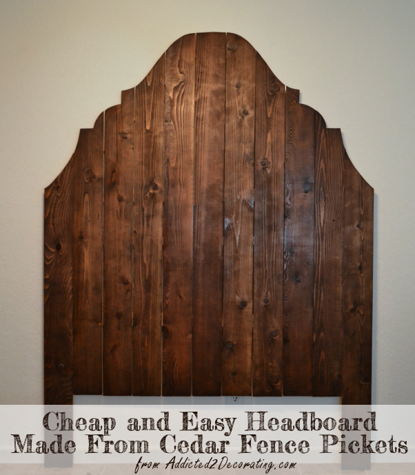 Cheap and easy headboard made from cedar fence pickets