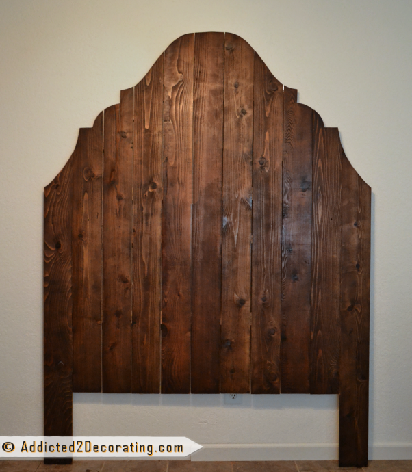 Cheap and easy DIY wood headboard made from cedar fence pickets