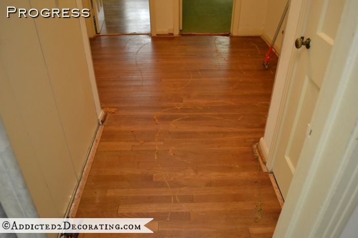 Hardwood floors - carpet removed - hallway