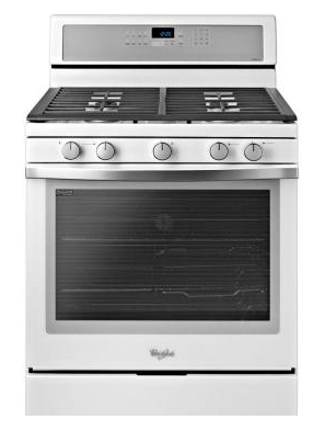 Whirlpool white ice gas range