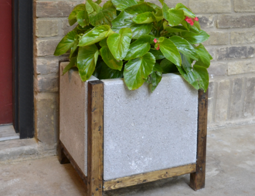 Easy DIY Wood and Concrete Planter