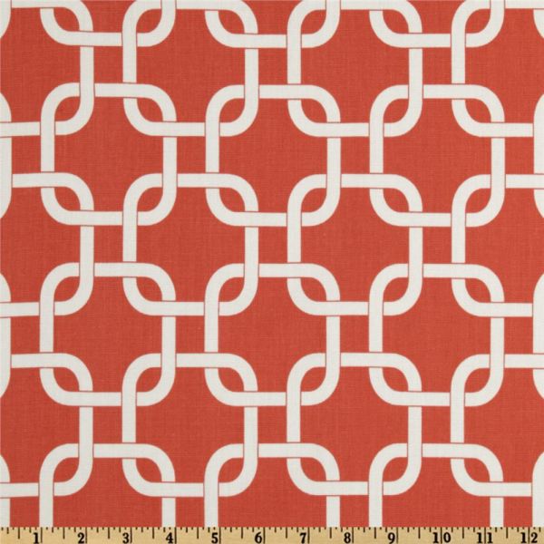 Coral accent fabric for bedroom