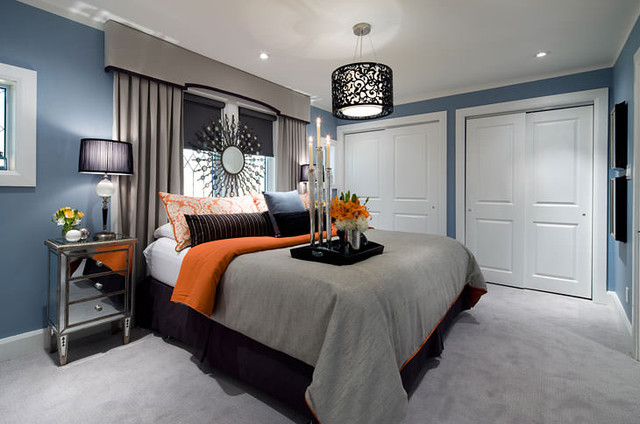 Headboard in front of window - room design by Jane Lockhart Design, via Houzz