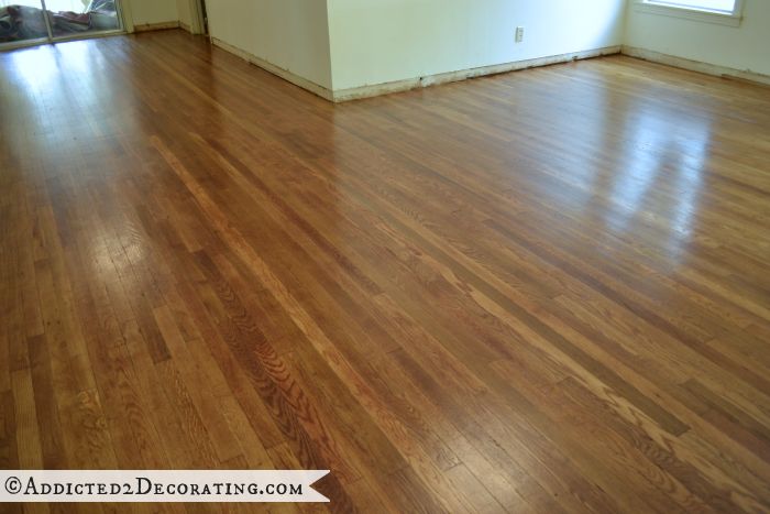 DIY refinished hardwood floors - original 65-year-old oak floors were hidden under carpet for 30+ years