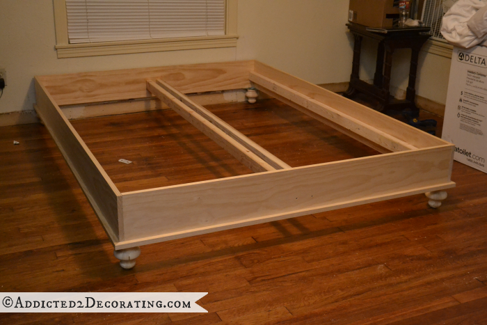 DIY Stained Wood Raised Platform Bed Frame � Part 1