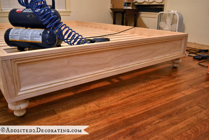 How to make a stained raised platform bed frame