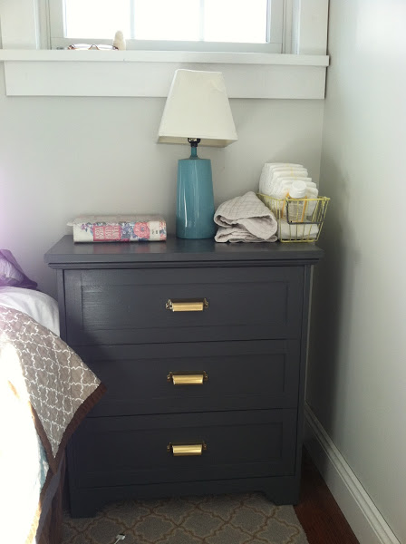 IKEA Rast hack from The House Of Lists - traditional style with brass bin pulls