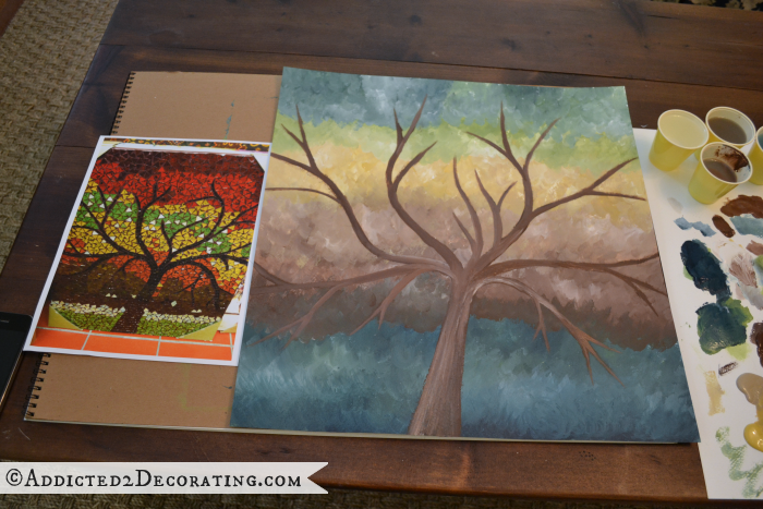 Layered color tree acrylic artwork - 8