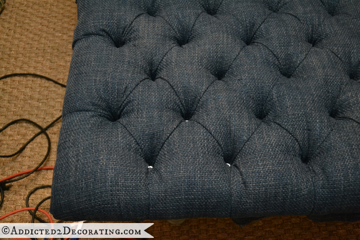 DIY Ottoman Diamond Tufted Ottoman: Ikea hack: Kulla Lamp Shade