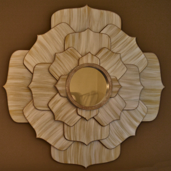 DIY 40-Inch Metallic Lotus Flower Mirror