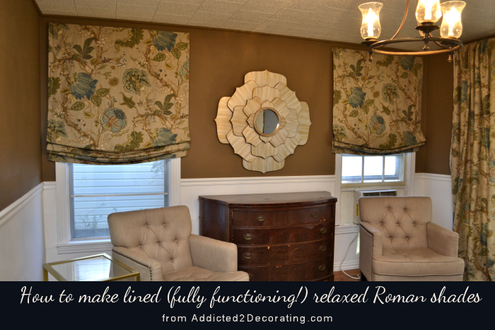 DIY Tutorial:  How to make lined, fully functioning relaxed Roman shades