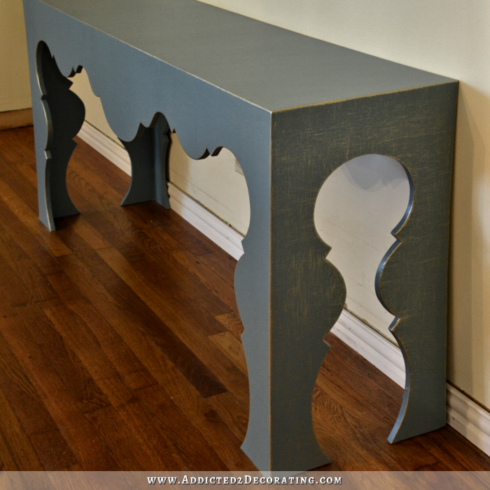 DIY Scalloped Console Table