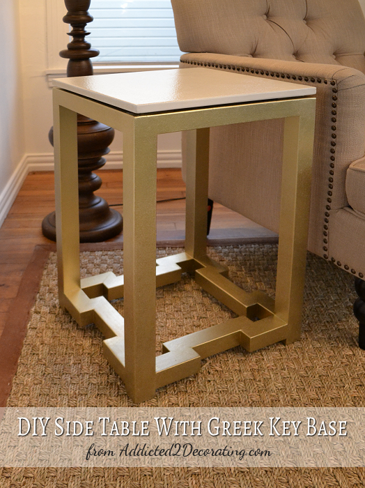 DIY Side Table With Greek Key Base