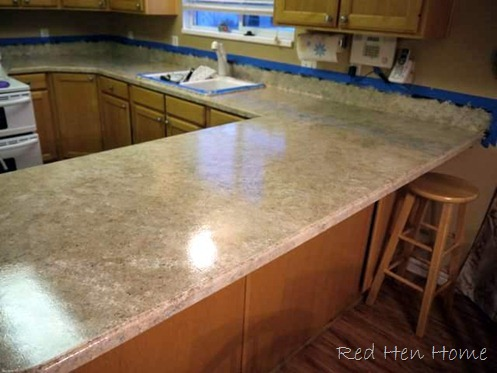 diy countertop using giani granite paint from red hen home blog