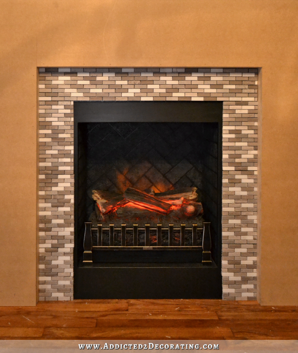 DIY Fireplace Part 4 – The Finished Brick Fire Box And Mosaic Tile Surround