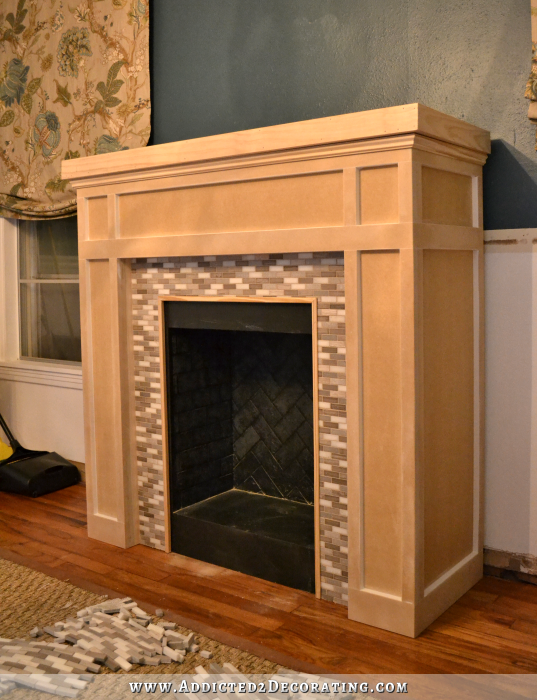 DIY Fireplace Part 5 – Trim, Grout, and Mantel