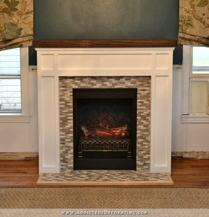 Diy Fireplace Finished Addicted 2, How To Trim Around Fireplace Hearth