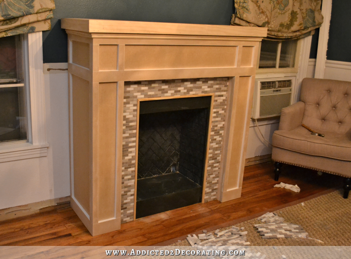 fireplace with window unit air conditioner