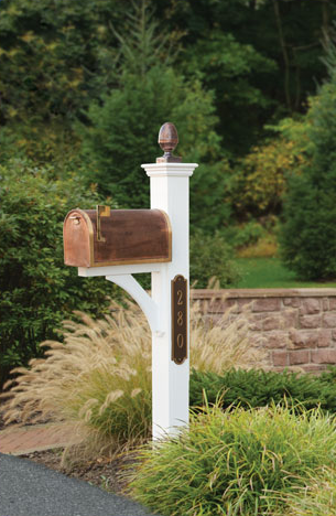 mailbox post with copper mailbox and accents