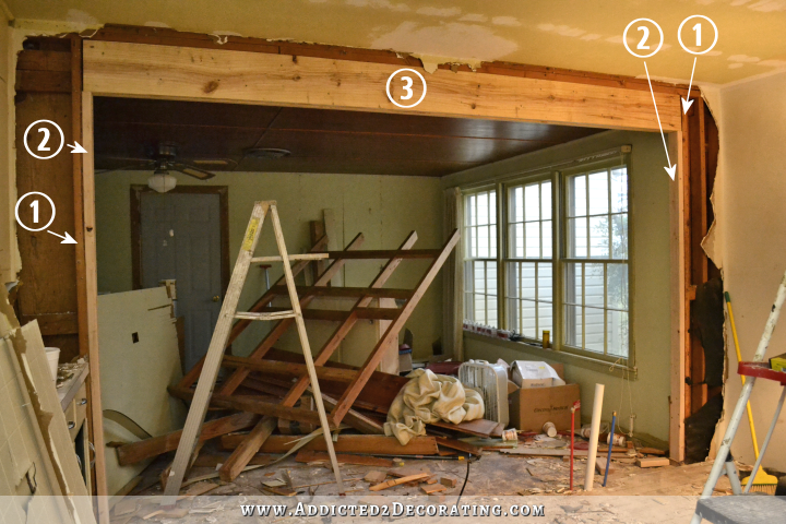 anatomy of a load bearing header - removing a load bearing wall