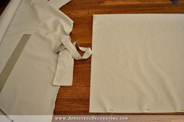 how to square fabric when sewing drapery panels - 7
