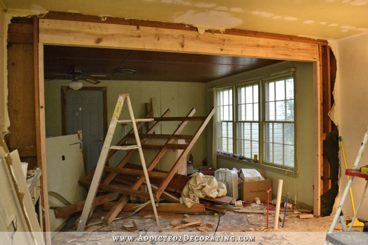 Load bearing wall removed and load bearing header installed