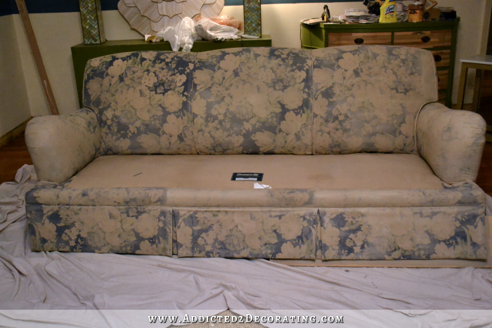 I Painted My Sofa Before After, How To Change Sofa Fabric Color