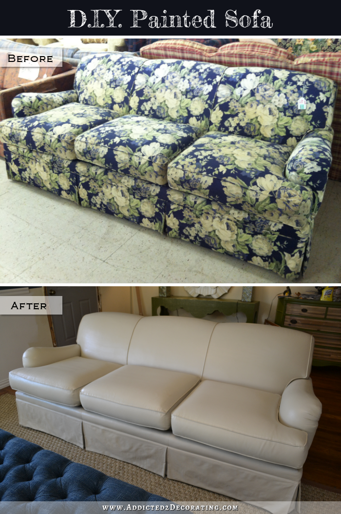 painted sofa before and after