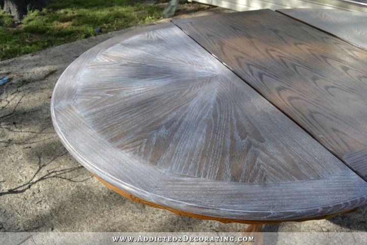 Cerused oak table top -- in process