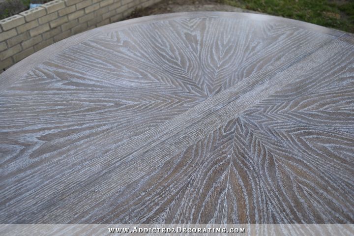 DIY cerused oak dining table top