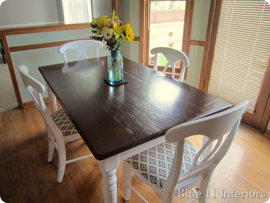 dining table makeover - after - blue 11 interiors