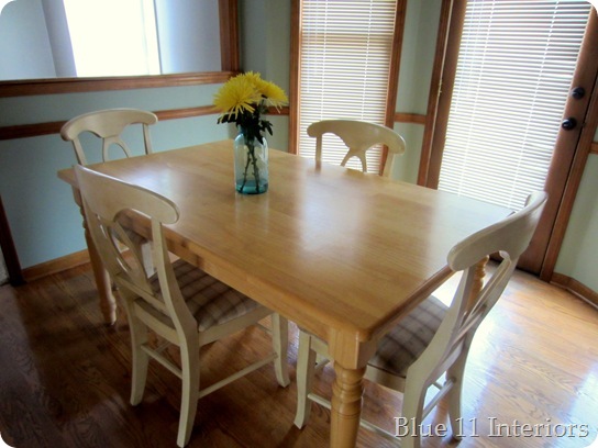 dining table makeover - before - blue 11 interiors