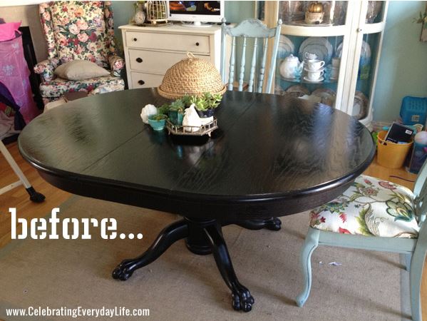 dining table makeover - before - celebrating everyday life