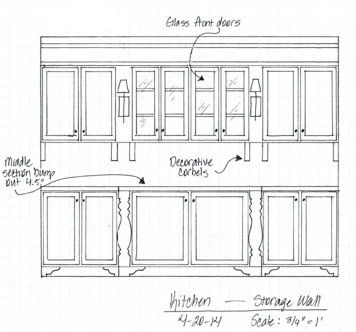 drawing - storage wall without cubbies