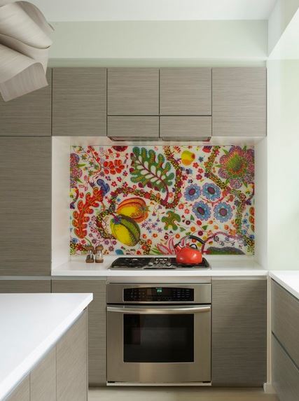 fabric backsplash - kitchen designed by incorporated ny